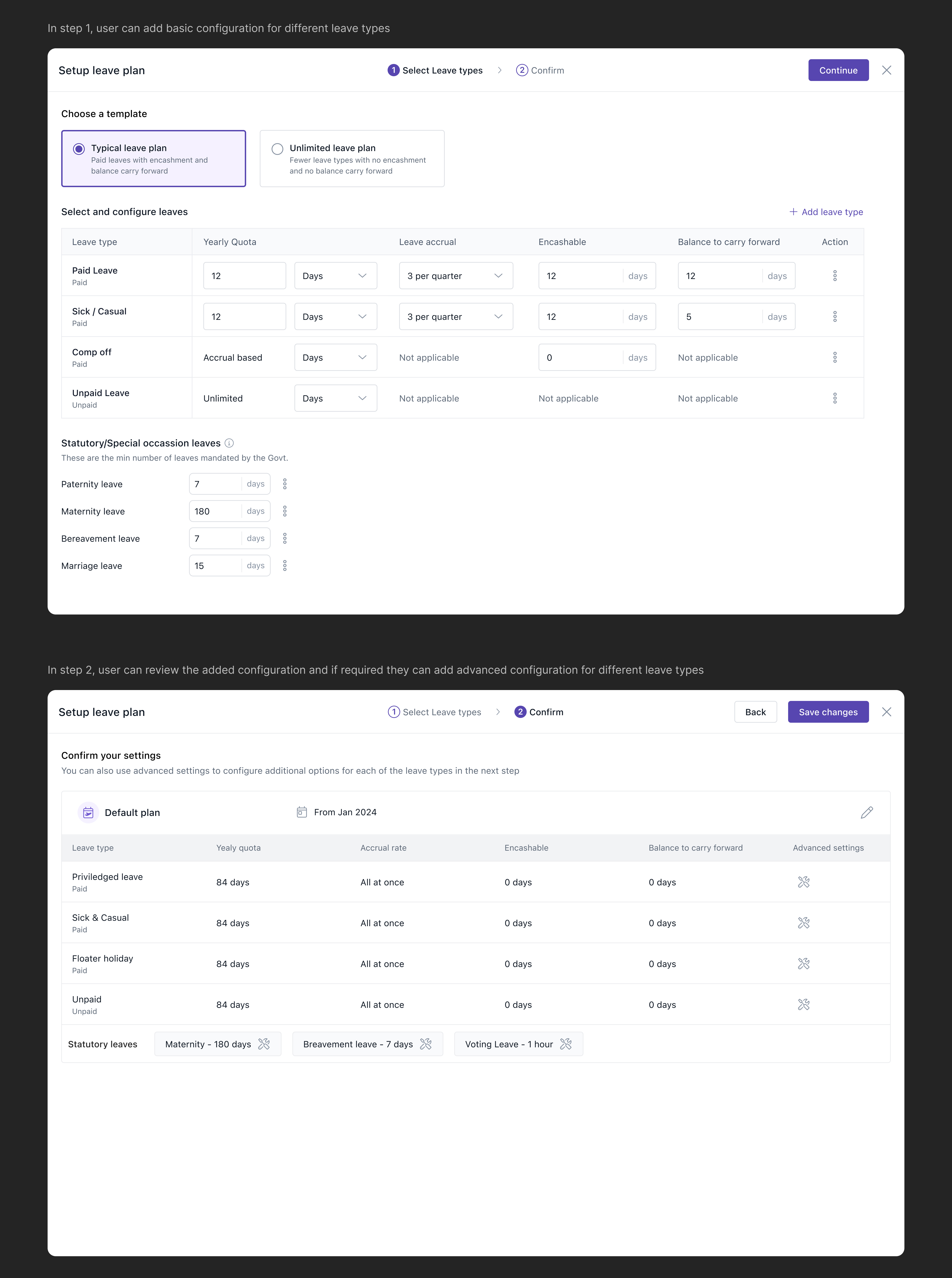 Earlier time-off setup revamp design